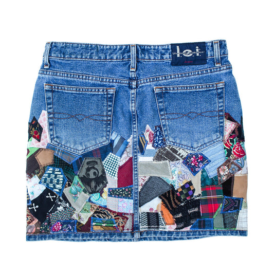 Patchwork Denim Skirt